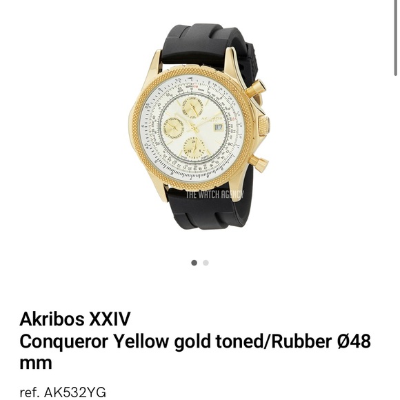 Akribos XXIV conqueror yellow gold watch - Picture 1 of 5